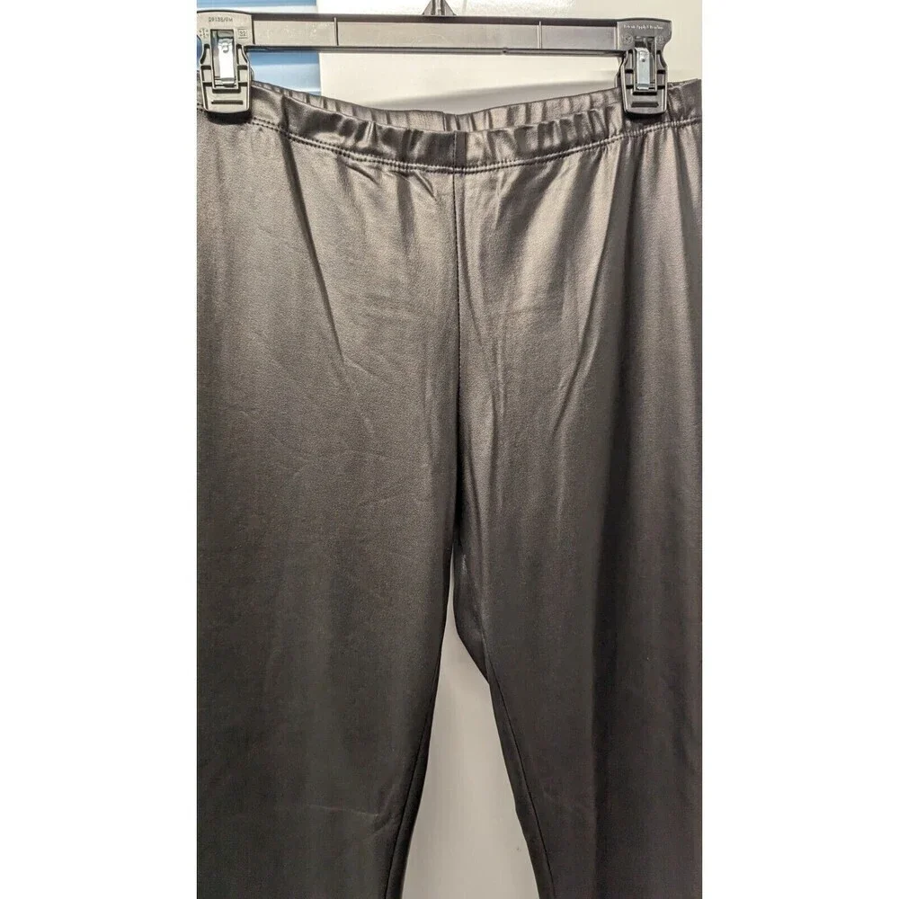 CLARA SUN WOO Medium Pants Faux Leather‎ Elastic Waist Slim Leg